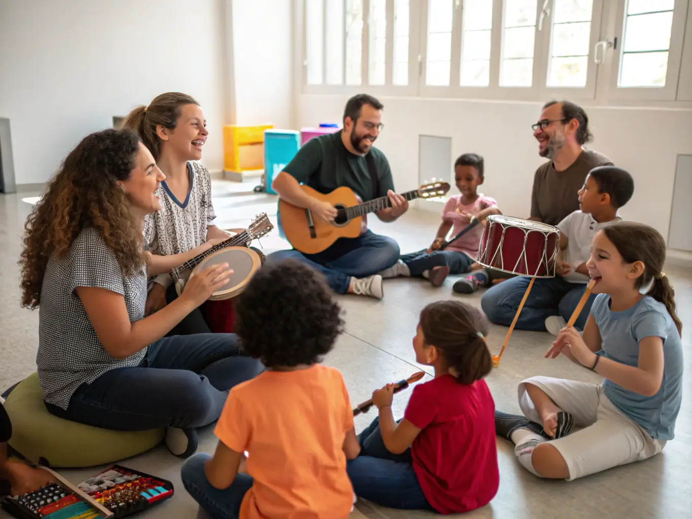 An engaging image of a cultural workshop led by NAH'MASTA, showing participants learning about the history, instruments, or dance styles associated with Reggae and Dub music, fostering cultural education and appreciation.